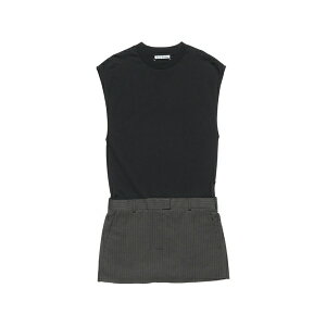 �A�N�l �X�g�D�f�B�I�Y ���f�B�[�X �����s�[�X �g�b�v�X Cotton panelled mini dress Black