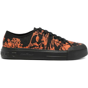 Ferragamo tFK Y Xj[J[ yFerragamo Pattern-Print Low-Top Lace-Up Sneakers Orangez TCY US_9.5(27.5cm) Orange