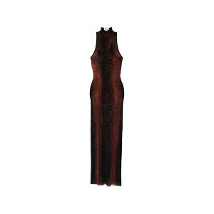 �W�����|�[�� �S���`�G ���f�B�[�X �����s�[�X �g�b�v�X Python-print maxi dress Brown