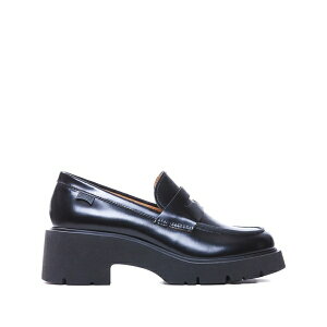 �J���y�[�� ���f�B�[�X �X���b�|���E���[�t�@�[ �V���[�Y 55mm milah leather platform loafers Black