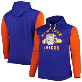 ファナティクス メンズ パーカー・スウェットシャツ アウター New York Knicks Fanatics Big & Tall Bold Attack Pullover Hoodie Blue/Orange