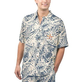 マルガリータビル メンズ Tシャツ トップス Houston Astros Margaritaville Monstera Print Party ButtonUp Shirt Navy