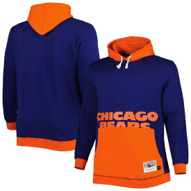 ミッチェル&ネス メンズ パーカー・スウェットシャツ アウター Chicago Bears Mitchell & Ness Big & Tall Big Face Pullover Hoodie Navy/Orange