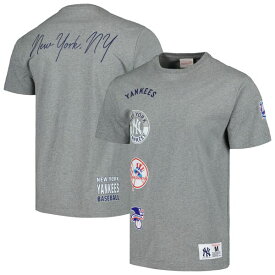 ミッチェル&ネス メンズ Tシャツ トップス New York Yankees Mitchell & Ness Cooperstown Collection City Collection TShirt Heather Gray