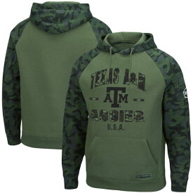 コロシアム メンズ パーカー・スウェットシャツ アウター Texas A&M Aggies Colosseum OHT Military Appreciation Raglan Pullover Hoodie Olive/Camo