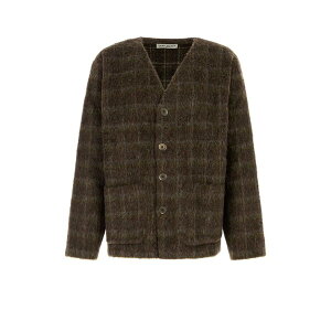 A[KV[ Y jbg&Z[^[ AE^[ Embroidered Wool Blend Cardigan DORF CHECK HAIRY WOOL