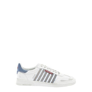 ディースクエアード メンズ スニーカー シューズ White Leather Boxer Sneakers BIANCODENIM