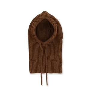 }^}WF fB[X Xq ANZT[ Wool Blend Balaclava With Distressed Effect Brown melange