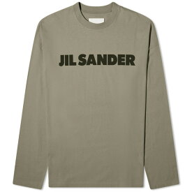 ジル・サンダー メンズ Tシャツ トップス Jil Sander Long Sleeve Logo T-Shirt Green