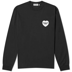 カーハート レディース Tシャツ トップス Carhartt WIP Long Sleeve Heart Bandana T-Shirt Black