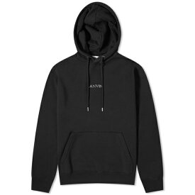 ランバン メンズ パーカー・スウェットシャツ アウター Lanvin Embroidered Logo Hoodie Black