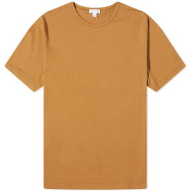 サンスペル メンズ Tシャツ トップス Sunspel Classic Crew Neck T-Shirt Brown