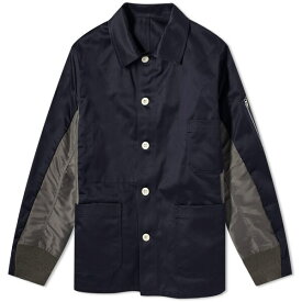 サカイ メンズ ジャケット＆ブルゾン アウター Sacai Chino x Nylon Shirt Jacket Blue