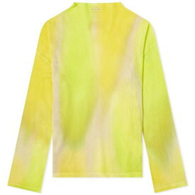 アクネ ストゥディオズ レディース Tシャツ トップス Acne Studios Tie Dye Logo Mesh Top Yellow