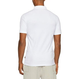 ヒューゴボス メンズ シャツ トップス Boss Men's Slim-Fit Logo Patch Polo Shirt White