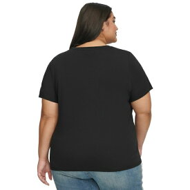 カールラガーフェルド レディース Tシャツ トップス Plus Size Pin Logo Short-Sleeve T-Shirt, First@Macys Black
