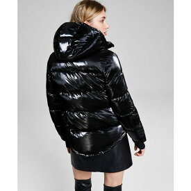 BCBジェネレーション レディース ジャケット＆ブルゾン アウター Women's Hooded Thumbhole-Cuff Puffer Coat Liquid Black