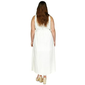 マイケルコース レディース ワンピース トップス Plus Size Belted Sleeveless Maxi Dress White