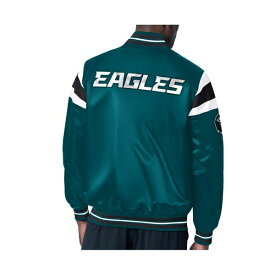 スターター レディース ジャケット＆ブルゾン アウター Men's Midnight Green Philadelphia Eagles Satin Full-Snap Varsity Jacket Midnight Green