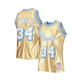 ミッチェル&ネス レディース Tシャツ トップス Men's Shaquille O'Neal Gold Los Angeles Lakers 75th Anniversary 1996-97 Hardwood Classics Swingman Jersey Gold