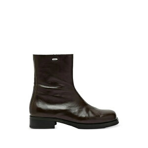 �A���[���K�V�[ �����Y �u�[�c �V���[�Y Square toe plate leather boots Brown