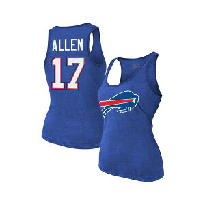 �}�W�F�X�e�B�b�N ���f�B�[�X �J�b�g�\�[ �g�b�v�X Women's Josh Allen Royal Buffalo Bills Name Number Tri-Blend Tank Top Royal
