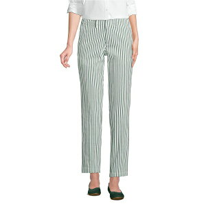 �����Y�G���h ���f�B�[�X �J�W���A���p���c �{�g���X Women's Mid Rise Classic Straight Leg Chino Ankle Pants Estate green/white stripes