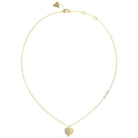 【送料無料】 ゲス レディース ネックレス・チョーカー・ペンダントトップ アクセサリー Ladies Guess Gold Plated Pave Heart Charm Necklace Gold