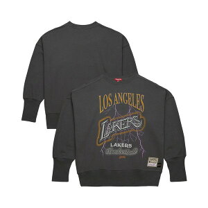 �~�b�`�F��&�l�X ���f�B�[�X �J�b�g�\�[ �g�b�v�X Women's Charcoal Los Angeles Lakers Hardwood Classics Lightweight Pullover Sweatshirt Charcoal