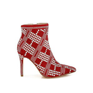 �������h�����O ���f�B�[�X �u�[�c �V���[�Y Urbanite Rhinestones Studded Stiletto Heel Boots Red