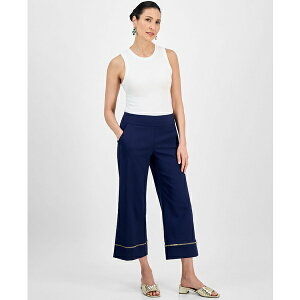 WFCGRNV fB[X JWApc {gX Women's Metallic-Trim Pull-On Capri Pants, Exclusively at Macy's Intrepid Blue