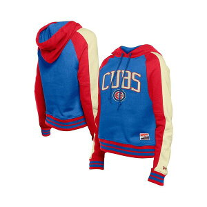 �j���[�G�� ���f�B�[�X �J�b�g�\�[ �g�b�v�X Women's Royal Chicago Cubs Cooperstown Collection Cropped Raglan Pullover Hoodie Royal