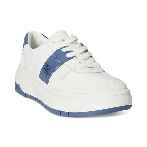 ラルフローレン レディース スニーカー シューズ Women's Harlie Lace-Up Sneakers Snow White, Bianco, Capri Blue