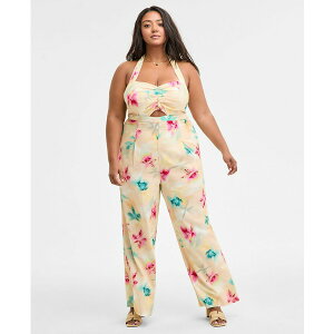 o[X[ fB[X Jbg\[ gbvX Trendy Plus Size Printed Halter Jumpsuit, Exclusively at Macy's Hallie Bouq A