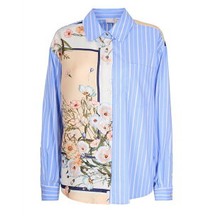 �����[�W���[ ���f�B�[�X �V���c �g�b�v�X Striped-pattern long-sleeve shirt Blue