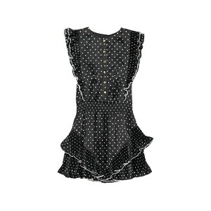 �Z���t�E�|�[�g���C�g ���f�B�[�X �����s�[�X �g�b�v�X Polka-dot mini dress Black