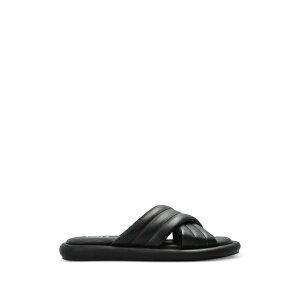 �{�O�i�[ ���f�B�[�X �T���_�� �V���[�Y Quilted crossover sandals Black