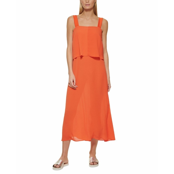 ダナ キャラン ニューヨーク レディース トップス ワンピース Molton 全商品無料サイズ交換 新品登場 Dress Contrast-Strap 激安価格と即納で通信販売 Orange Women's Maxi