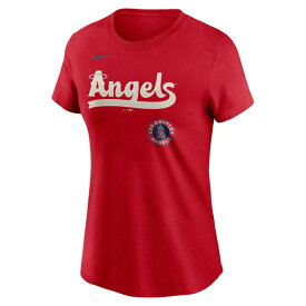 ナイキ レディース Tシャツ トップス Los Angeles Angels Nike Women's City Connect Wordmark TShirt Red
