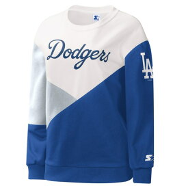 スターター レディース パーカー・スウェットシャツ アウター Los Angeles Dodgers Starter Women's Shutout Pullover Sweatshirt White/Royal