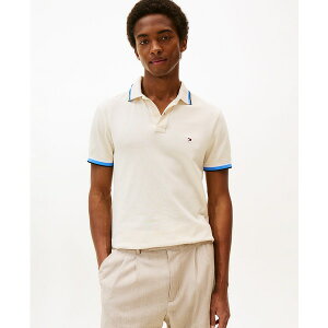 g~[ qtBK[ Y Vc gbvX Men's Slim-Fit Tipped Polo Shirt Ivory Petal
