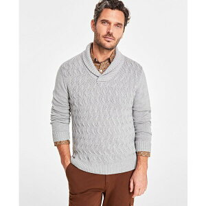 Nu[ Y jbg&Z[^[ AE^[ Men's Chunky Shawl Collar Sweater, Created for Macy's Soft Gray Heather