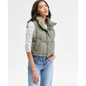 [oCX fB[X WPbgu] AE^[ Women's Sleeveless Puffer Vest Jacket Light Olive