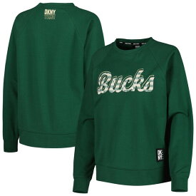 ダナキャラン レディース パーカー・スウェットシャツ アウター Milwaukee Bucks DKNY Sport Women's Regina Raglan Pullover Sweatshirt Hunter Green