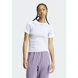 アディダスオリジナルス レディース Tシャツ トップス 3 STRIPE RAGLAN SLIM - Print T-shirt - violet tone mel