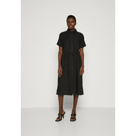 トミー ヒルフィガー レディース ワンピース トップス MIDI SHIRT DRESS - Shirt dress - black