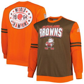 ミッチェル&ネス メンズ パーカー・スウェットシャツ アウター Cleveland Browns Mitchell & Ness Big & Tall 1964 World Champions Pullover Sweatshirt Brown/Orange