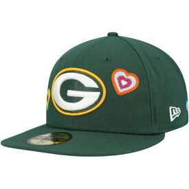 ニューエラ メンズ 帽子 アクセサリー Green Bay Packers New Era Chain Stitch Heart 59FIFTY Fitted Hat Green