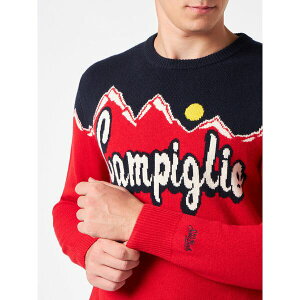 GV[c[ZCgo[X Y jbg&Z[^[ AE^[ Man Crewneck Sweater With Campiglio Sun Jacquard RED