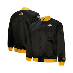 �~�b�`�F��&�l�X �����Y �W���P�b�g���u���]�� �A�E�^�[ Men's Black Los Angeles Lakers Hardwood Classics Team OG 3.0 Lightweight Satin Full-Snap Jacket Black